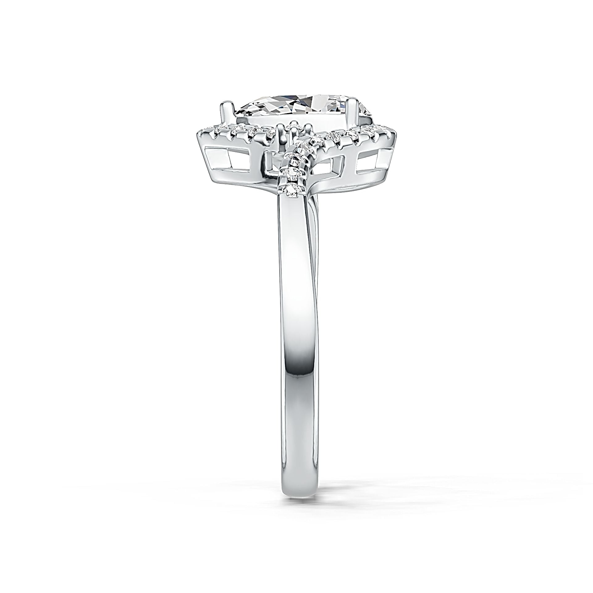 Sterling Silver Semi Mount Ring Setting Pear PE 9.5X6mm Syzjewelry
