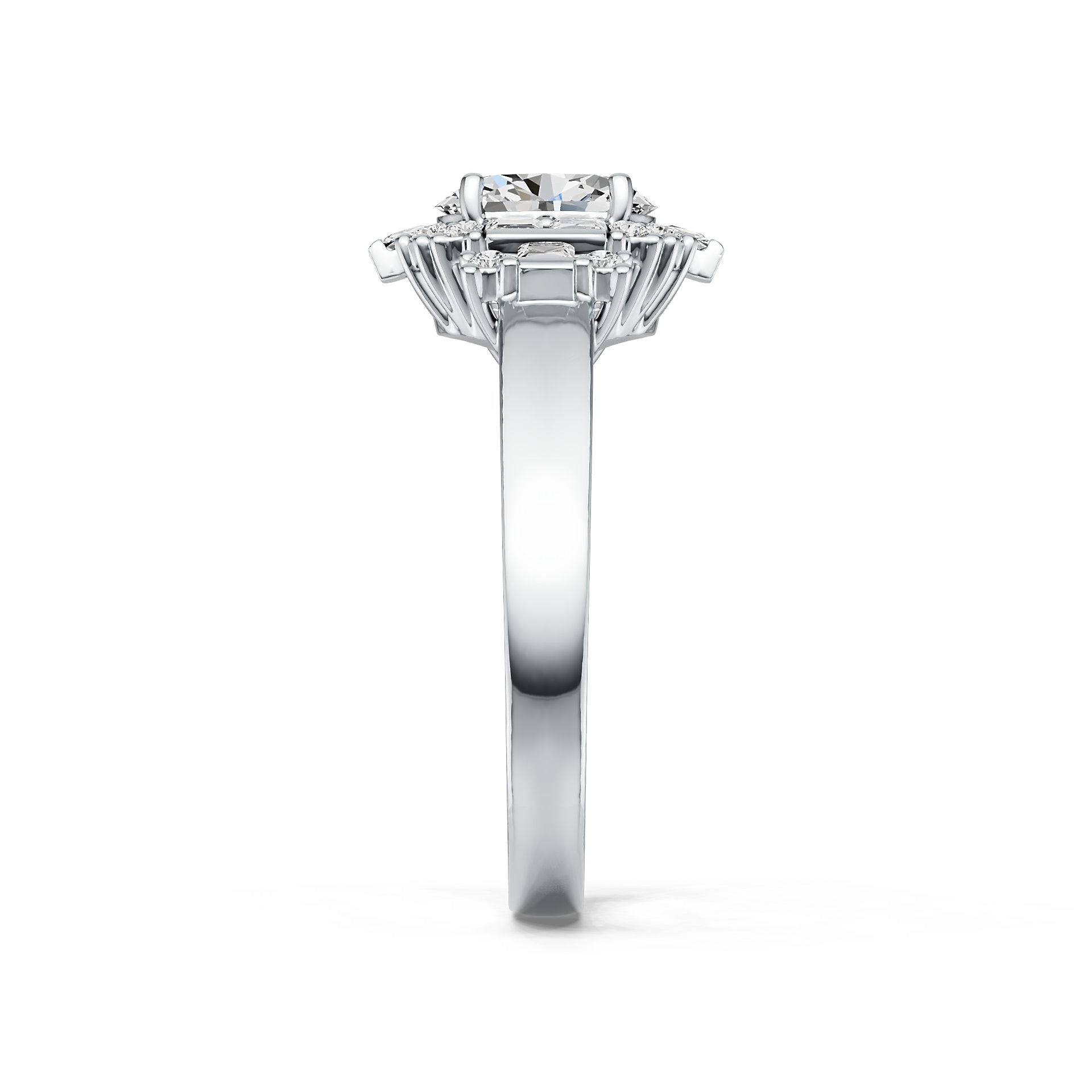 Sterling Silver Semi Mount Ring Setting Oval OV 8X6mm with White Topaz DHJ