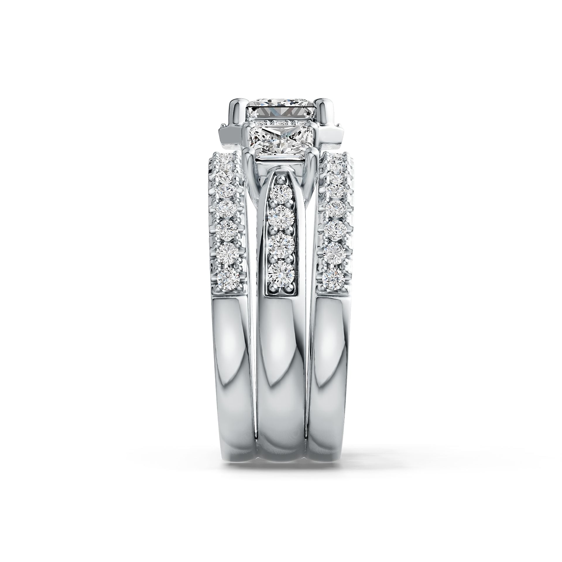 Sterling Silver Semi Mount Ring Setting Princess SQ 5X5mm SQ 4X4mm DHJ