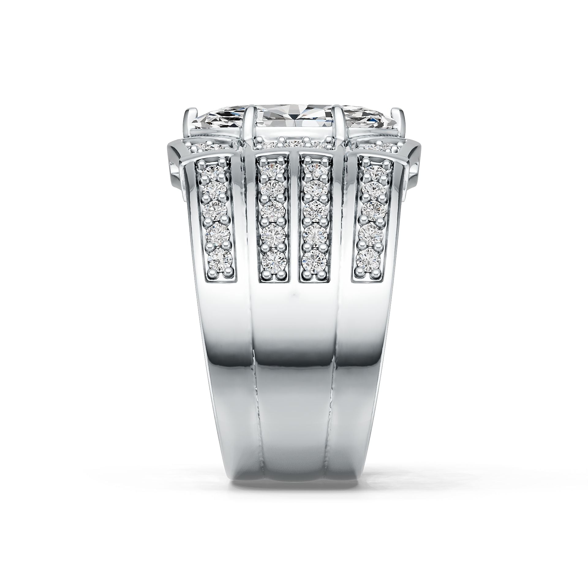 Sterling Silver Semi Mount Ring Setting Marquise MQ 14X7mm with White Topaz DHJ