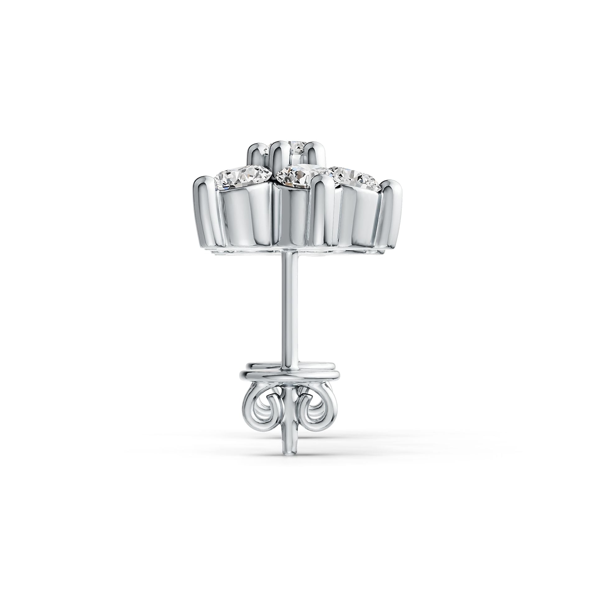 Sterling Silver Earrings with White Topaz or Moissanite Star Theme DHJ