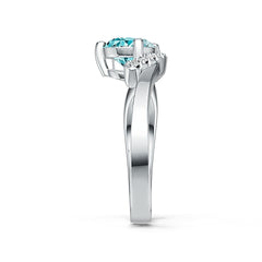 Sterling Silver Semi Mount Ring Setting Pear PE 8X6mm with White Topaz DHJ