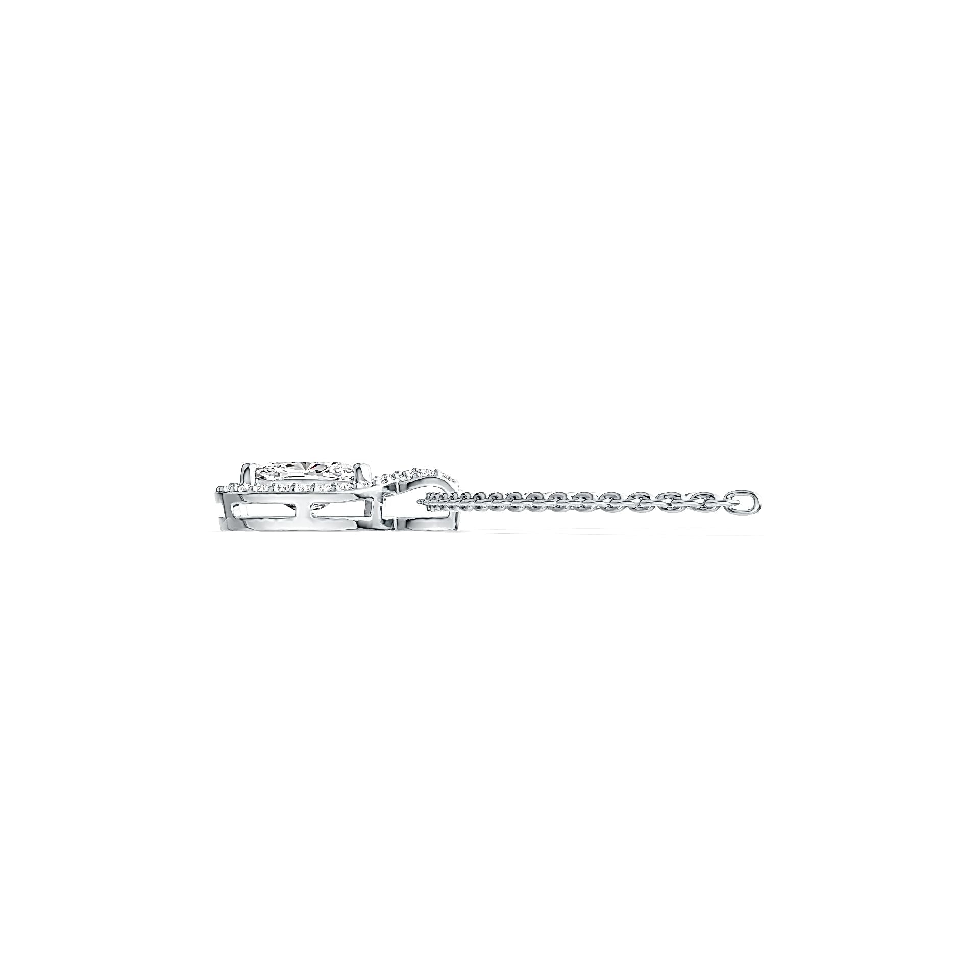Sterling Silver Semi Mount Pendant Setting Cushion CU 7X5mm Halo - Syzjewelry