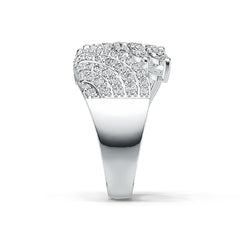 Sterling Silver Cluster Cocktail Ring with White Topaz or Moissanite DHJ