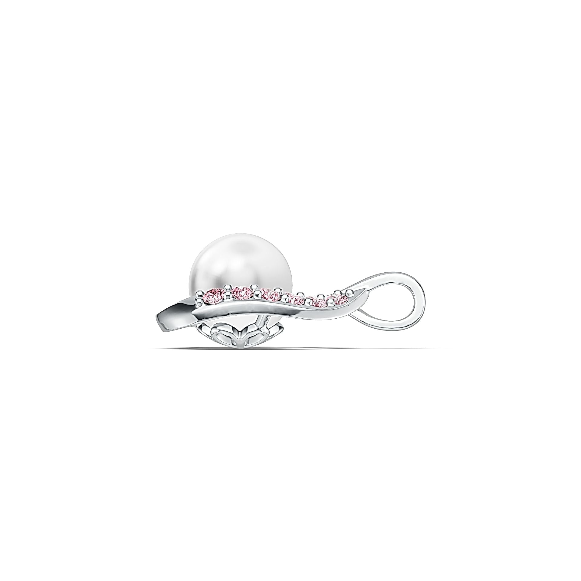 Sterling Silver Semi Mount Pendant Setting Round RD 8x8mm DHJ