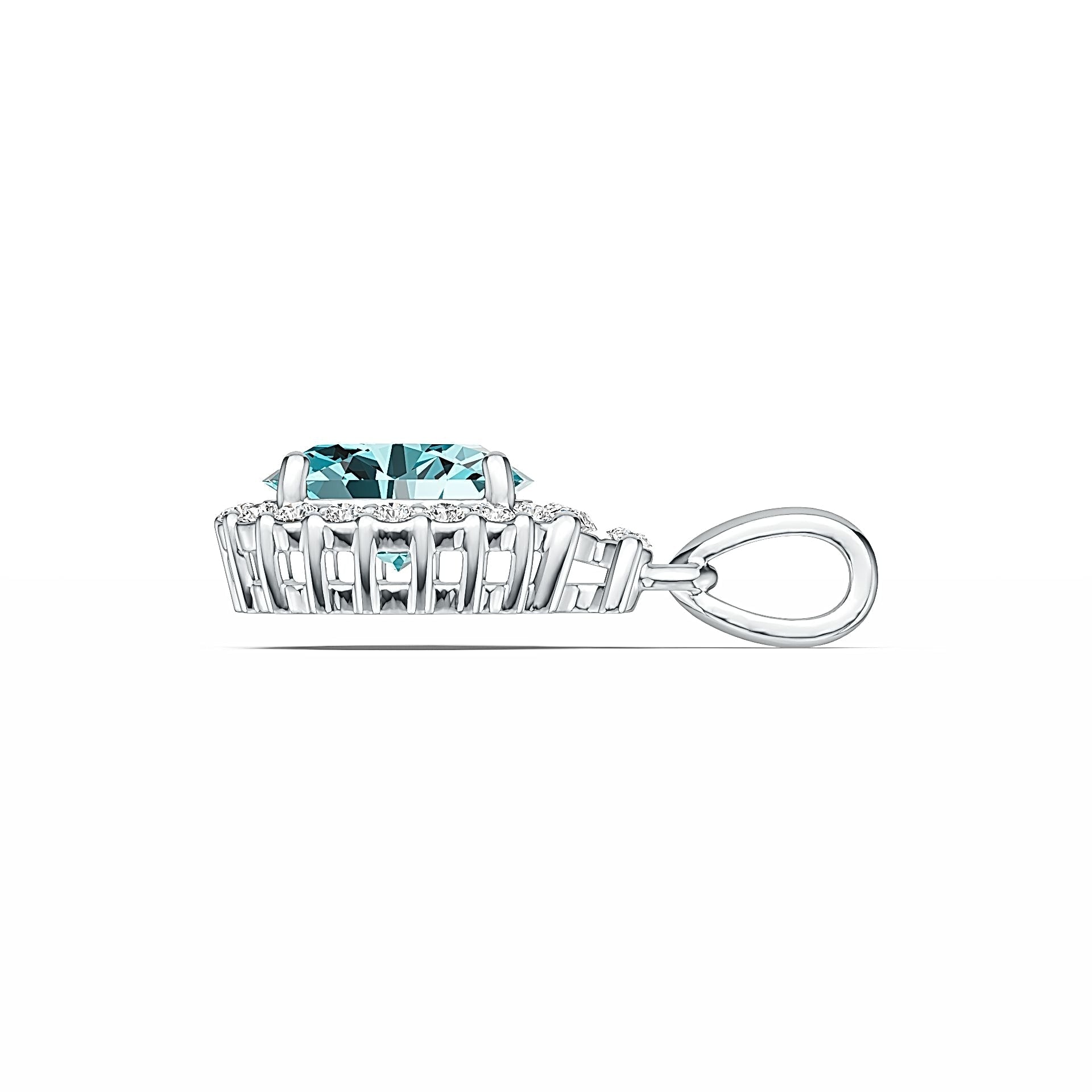 Sterling Silver Semi Mount Pendant Setting Oval OV 8X6mm Halo Syzjewelry