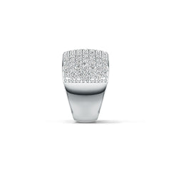 Sterling Silver Pave Ring Multi-Row with White Topaz or Moissanite - Syzjewelry