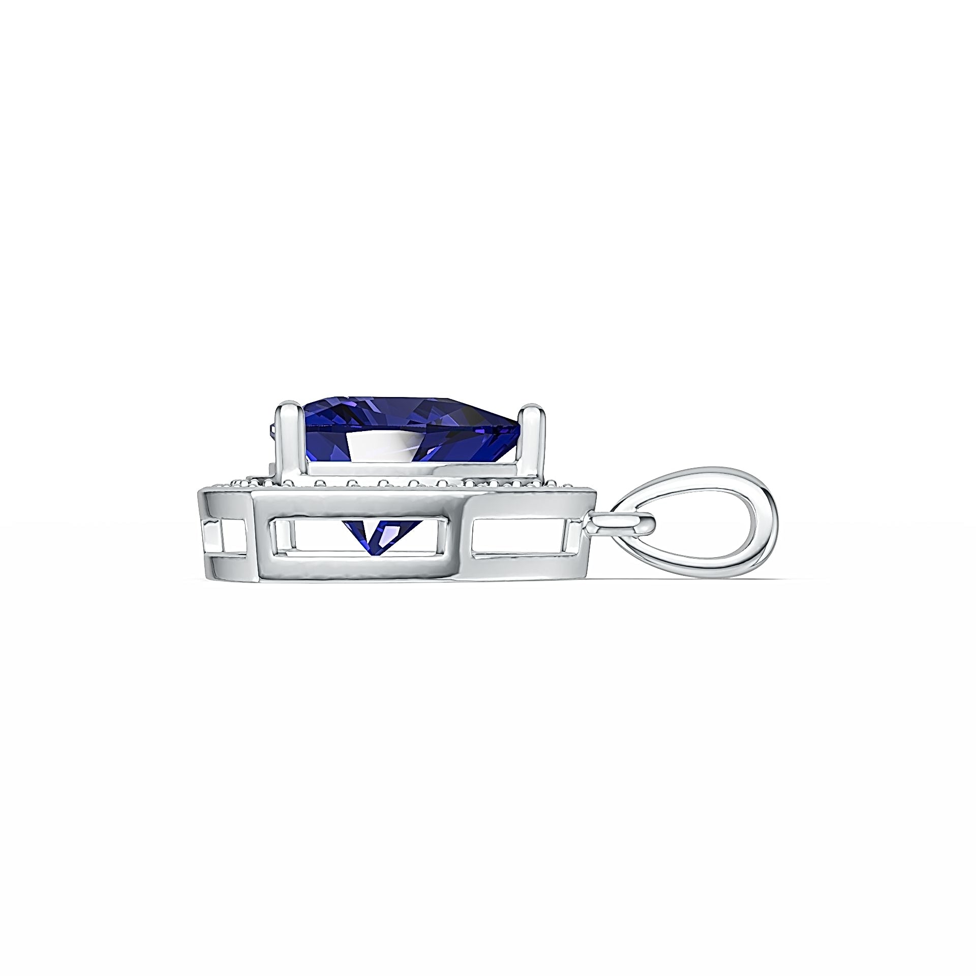 Sterling Silver Semi Mount Pendant Setting Trillion TRI 11x10mm Syzjewelry