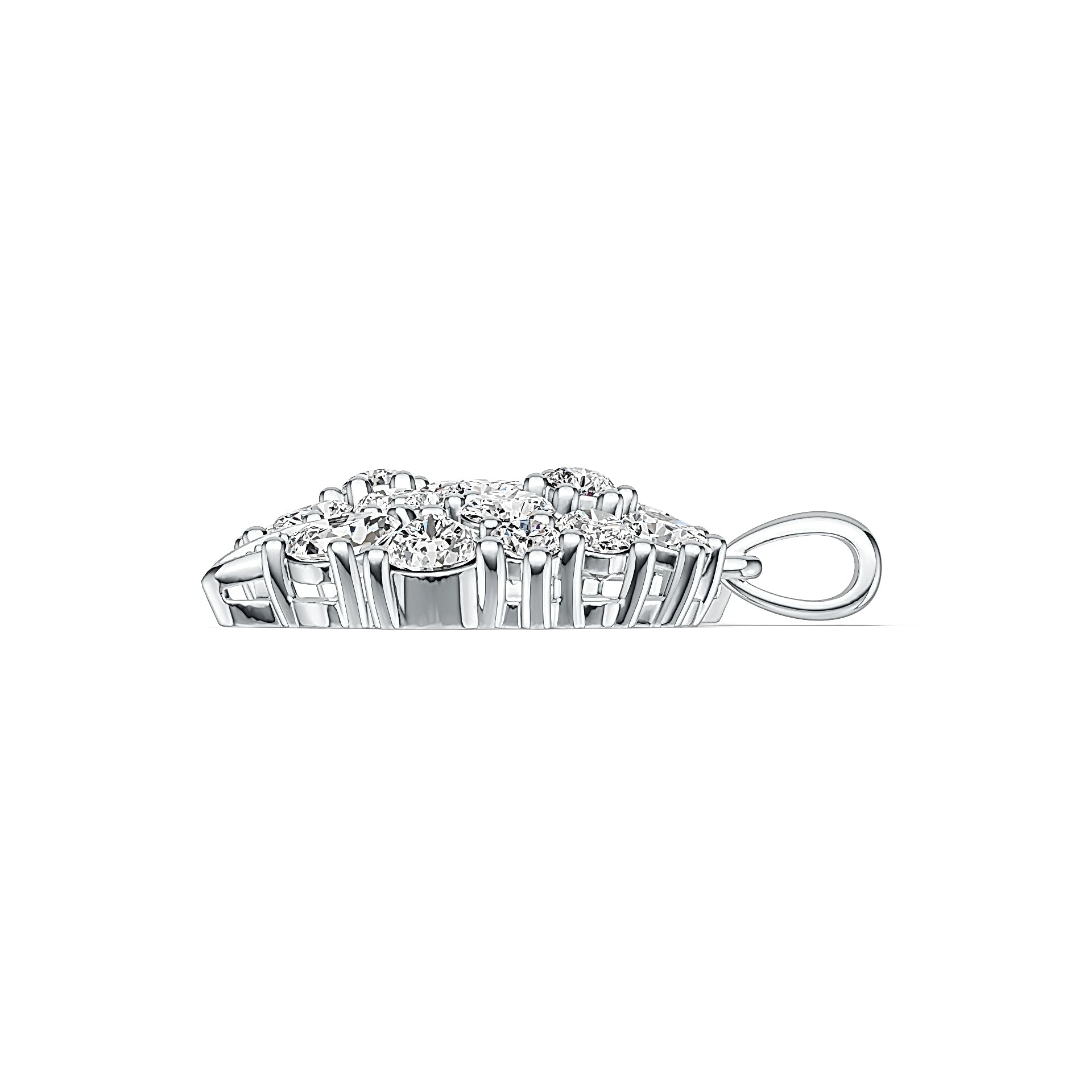Sterling Silver Pendant Floral Theme with White Topaz or Moissanite DHJ