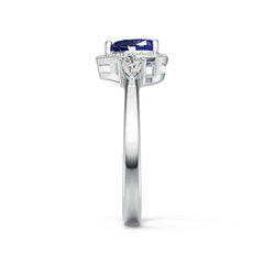 Sterling Silver Semi Mount Ring Setting Heart HT 7X7mm PE 5X3mm Halo DHJ