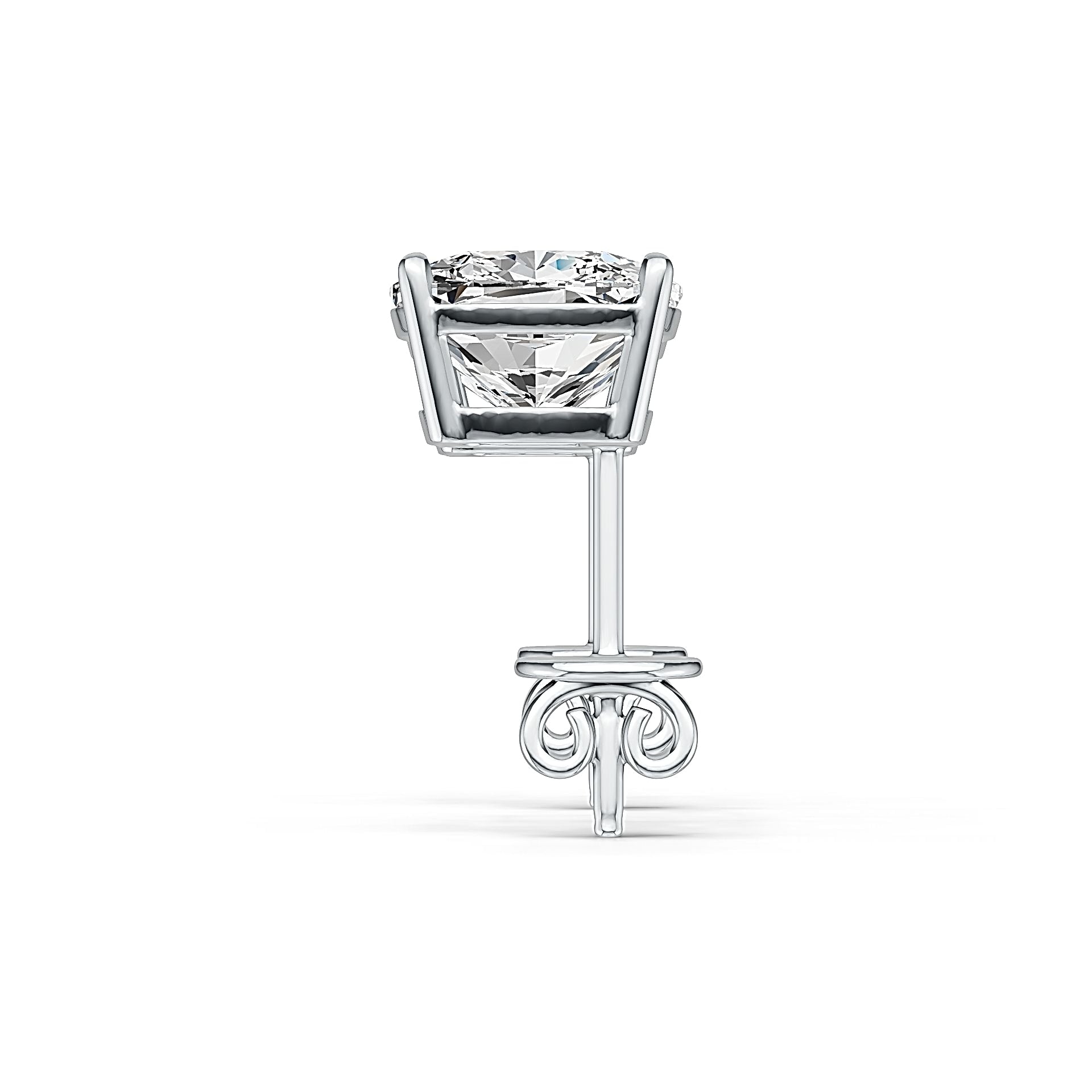 Sterling Silver Semi Mount Earrings Setting Cushion CU 8X8mm DHJ