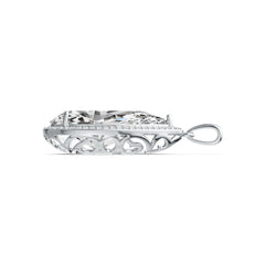 Sterling Silver Semi Mount Pendant Setting Pear PE 25X13mm Halo DHJ