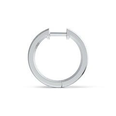 Sterling Silver Hoop Earrings with White Topaz or Moissanite Channel Set DHJ