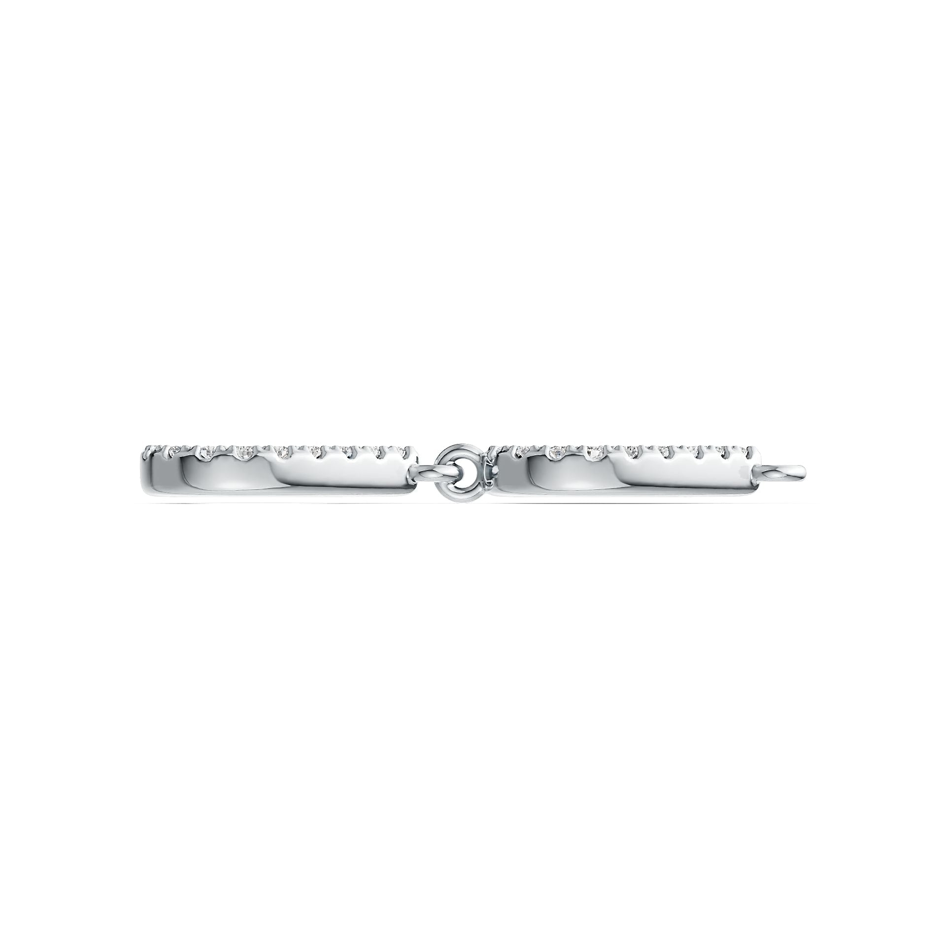 Sterling Silver Pendant Double Pear-Shaped with White Topaz or Moissanite DHJ