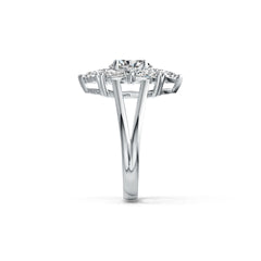 Sterling Silver Semi Mount Ring Setting Oval OV 8X6mm with White Topaz DHJ