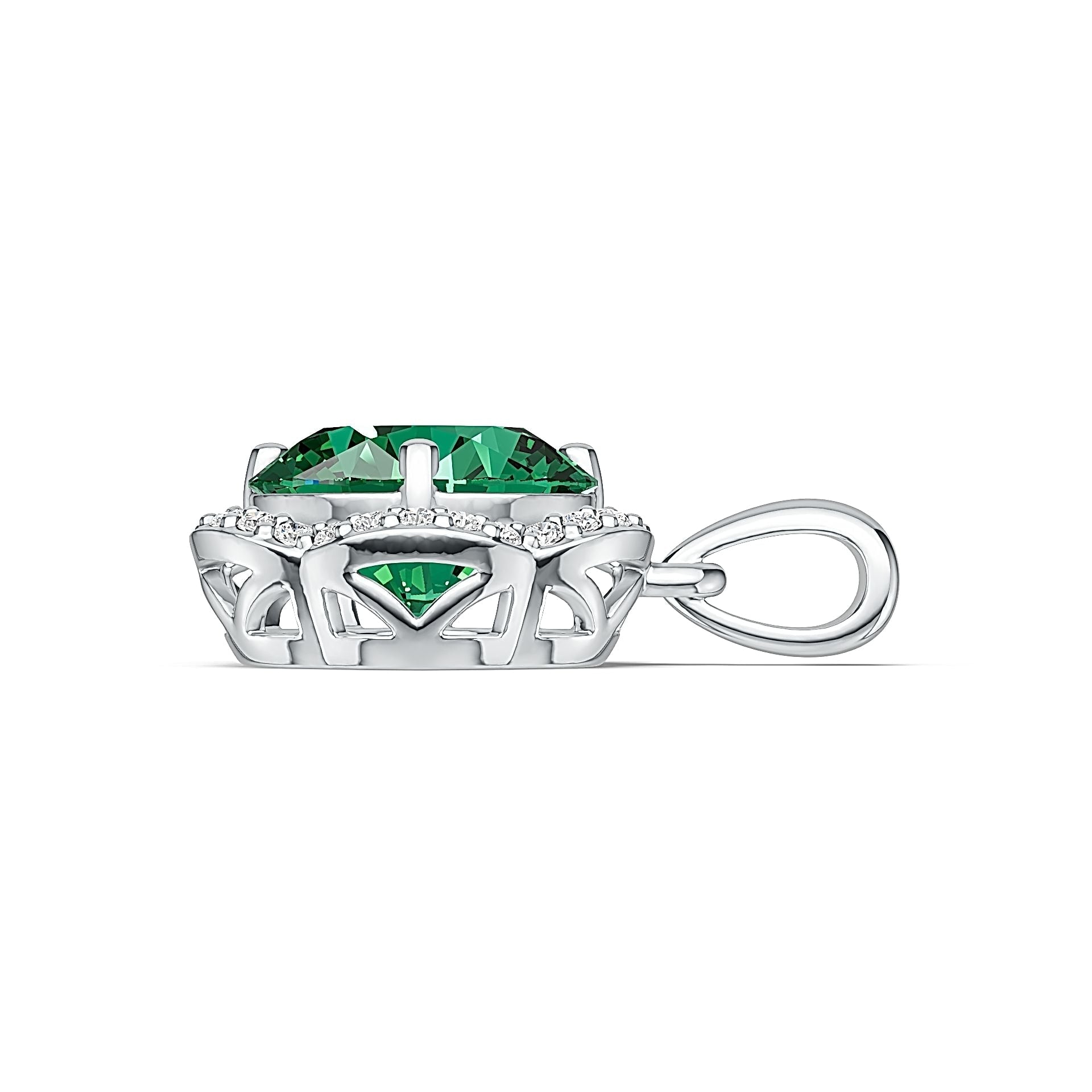 Sterling Silver Semi Mount Pendant Setting Round RD 10x10mm DHJ