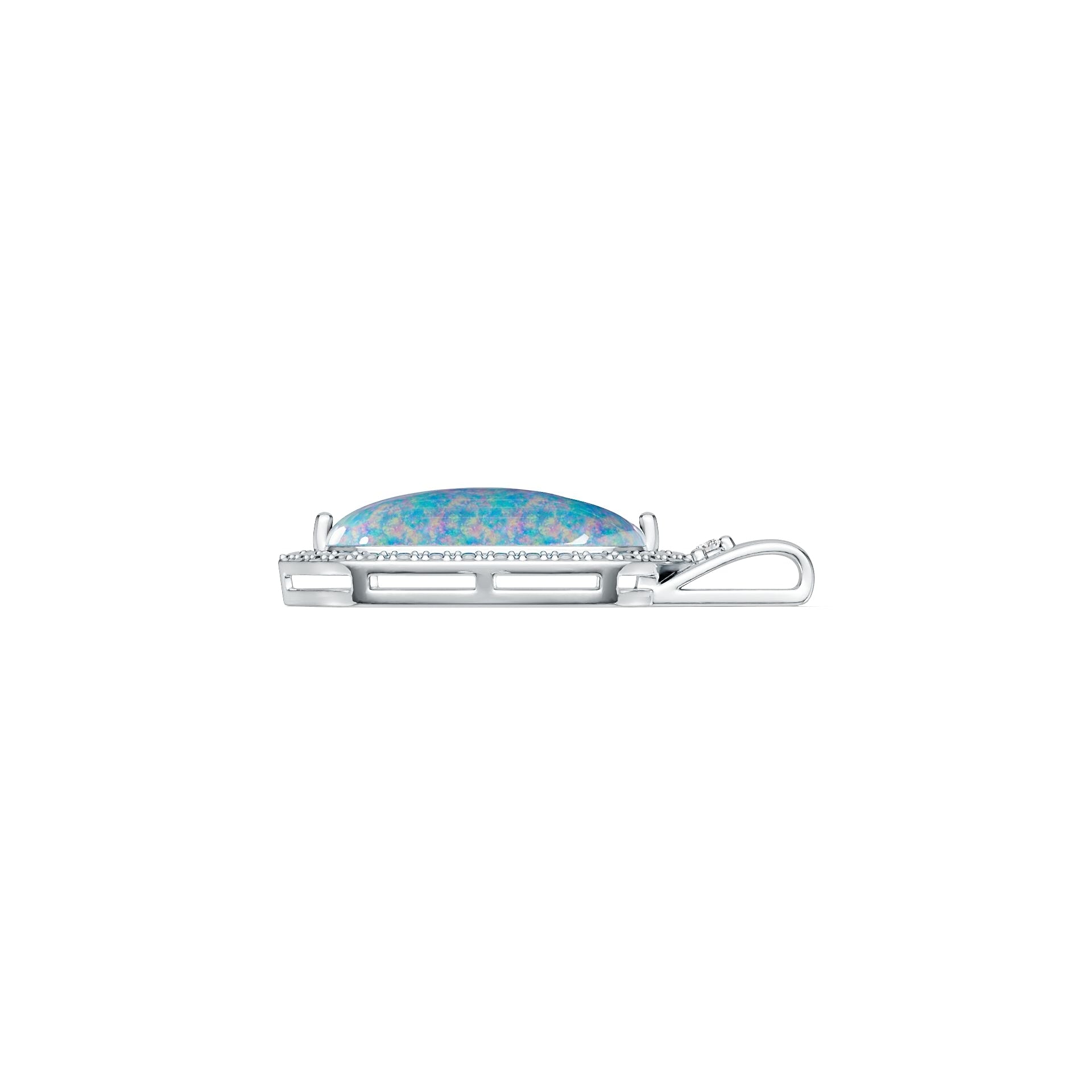 Sterling Silver Semi Mount Pendant Setting Oval OV 20X10mm Cabochon DHJ
