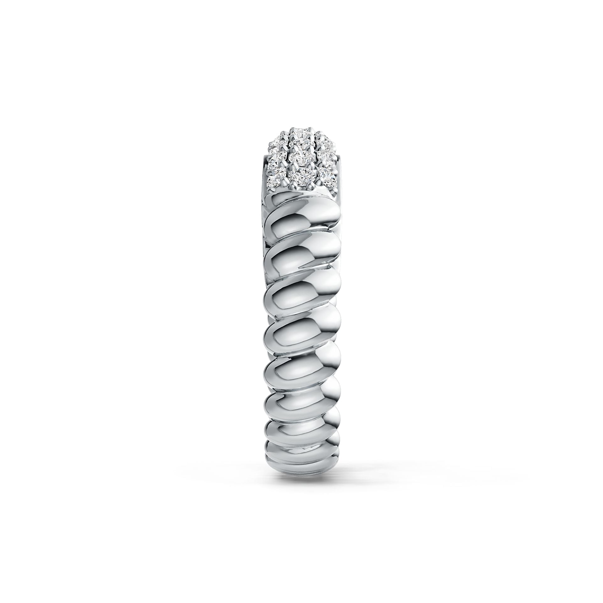 Sterling Silver Half Enternity Band Ring with Rope Band with White Topaz or Moissanite DHJ