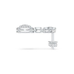 Sterling Silver Cluster Dangling Earrings with White Topaz or Moissanite DHJ