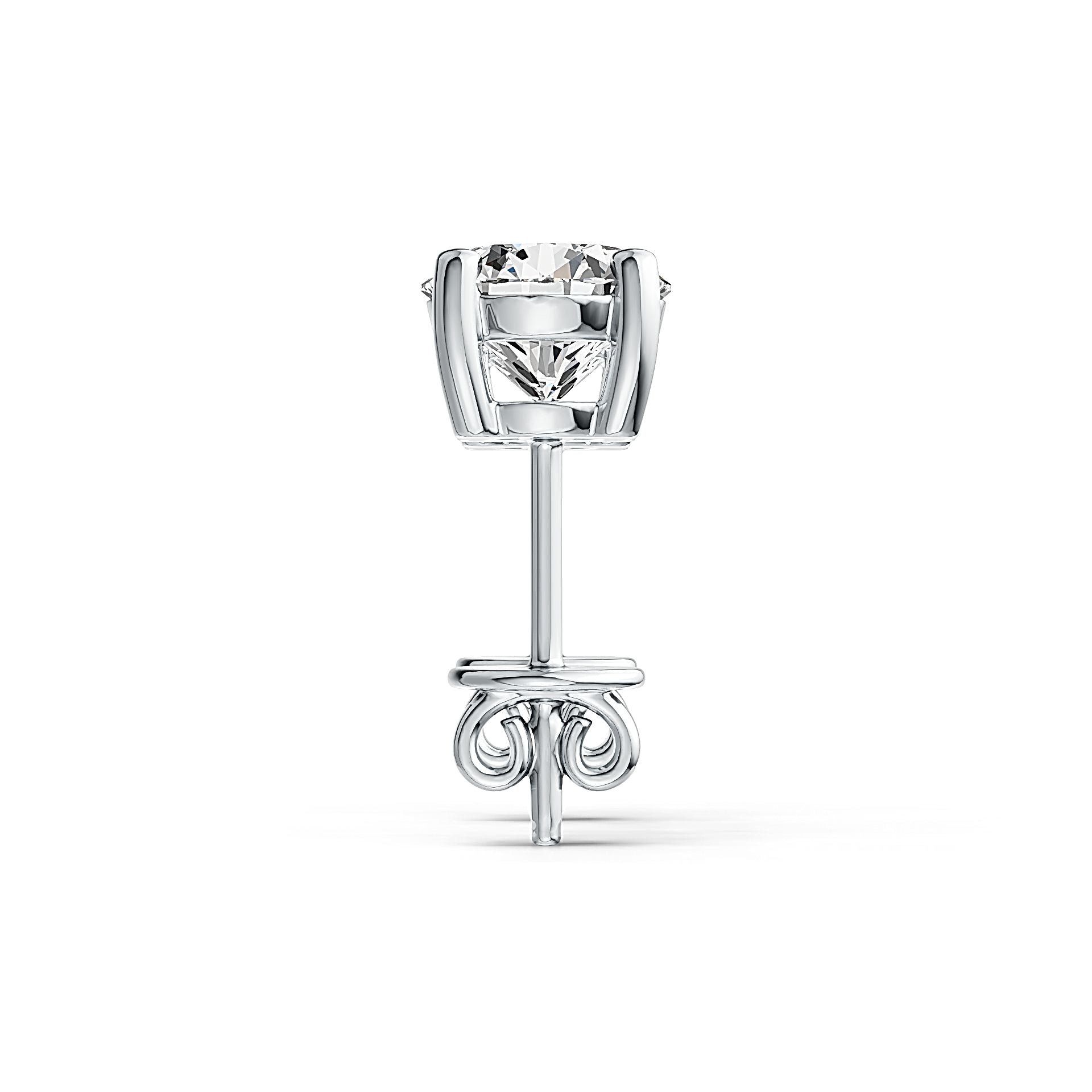 Sterling Silver Semi Mount Earrings Setting Round RD 6x6mm Stud - Syzjewelry