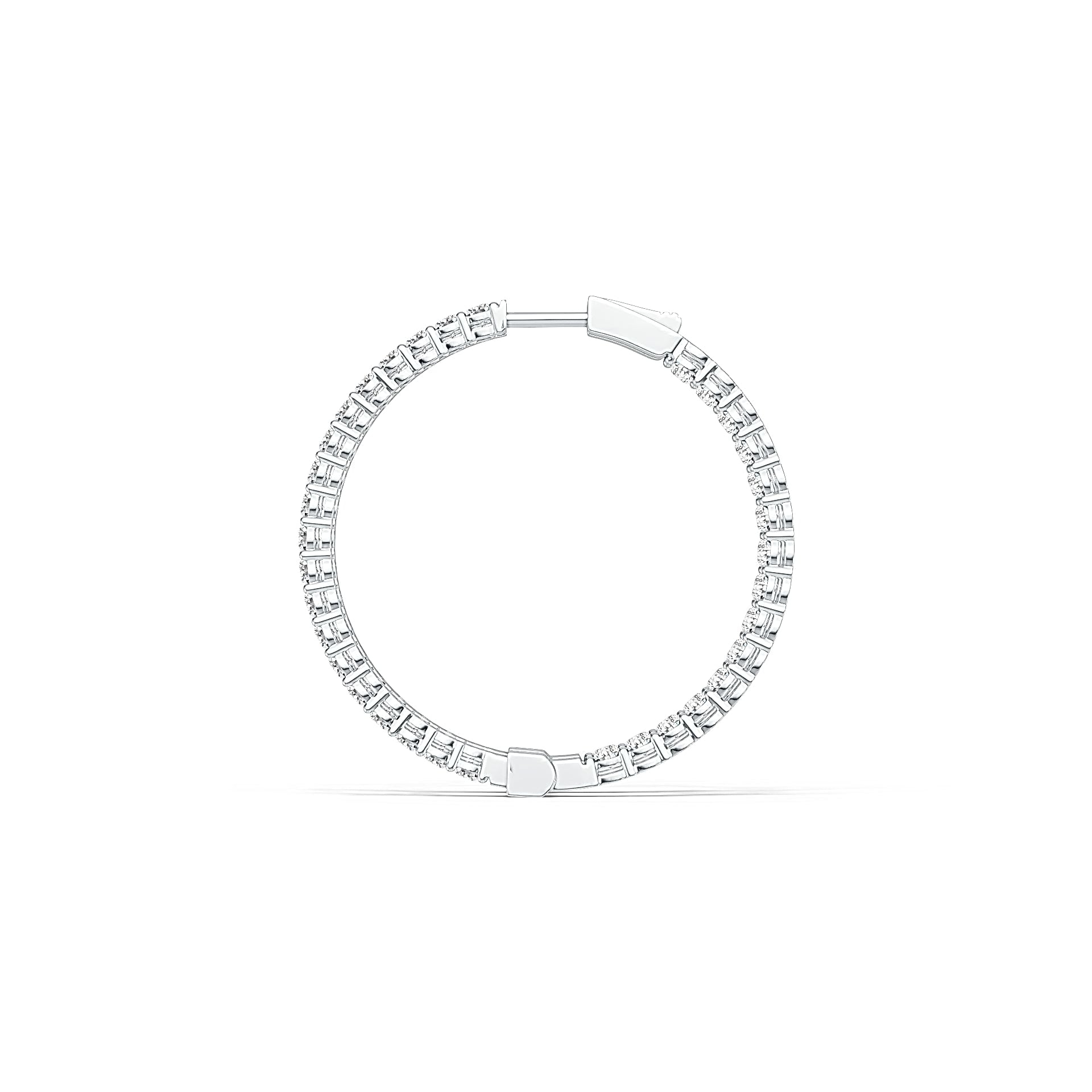 Sterling Silver Hoop Earrings with White Topaz or Moissanite - Syzjewelry