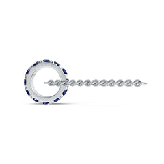 Sterling Silver Circular-Shaped Pendant with White Topaz or Moissanite Syzjewelry