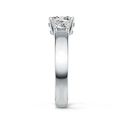 Sterling Sliver Semi Mount Ring Setting Oval OV 7x6mm RD 4x4mm 3 Stone Ring Syzjewelry