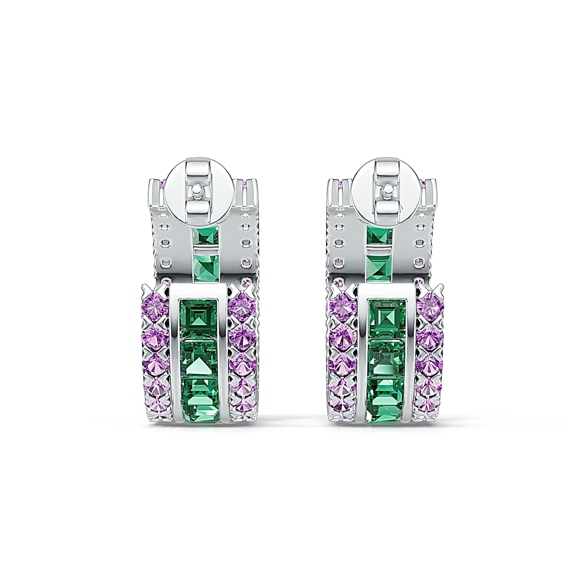Sterling Silver Semi Mount Earrings Setting Princess SQ 3X3mm DHJ