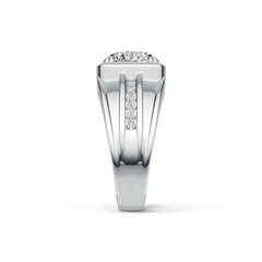 14K Gold Moissanite Ring Round RD 10.5x10.5mm Men's Ring