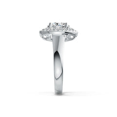 Sterling Silver Semi Mount Ring Setting Oval OV 8X6mm Double Halo DHJ