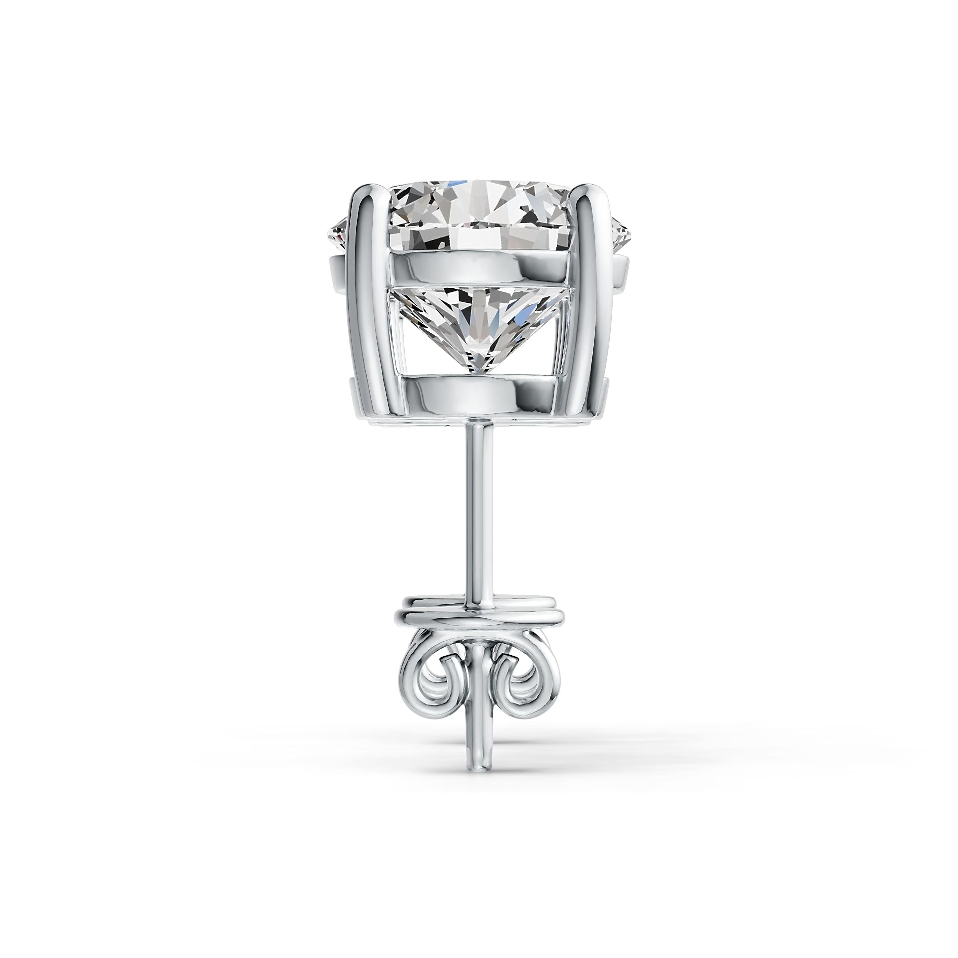 Sterling Silver Semi Mount Earrings Setting Round RD 8x8mm DHJ