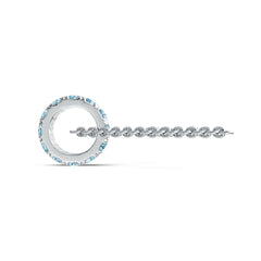 Sterling Silver Circular-Shaped Pendant with White Topaz or Moissanite Syzjewelry