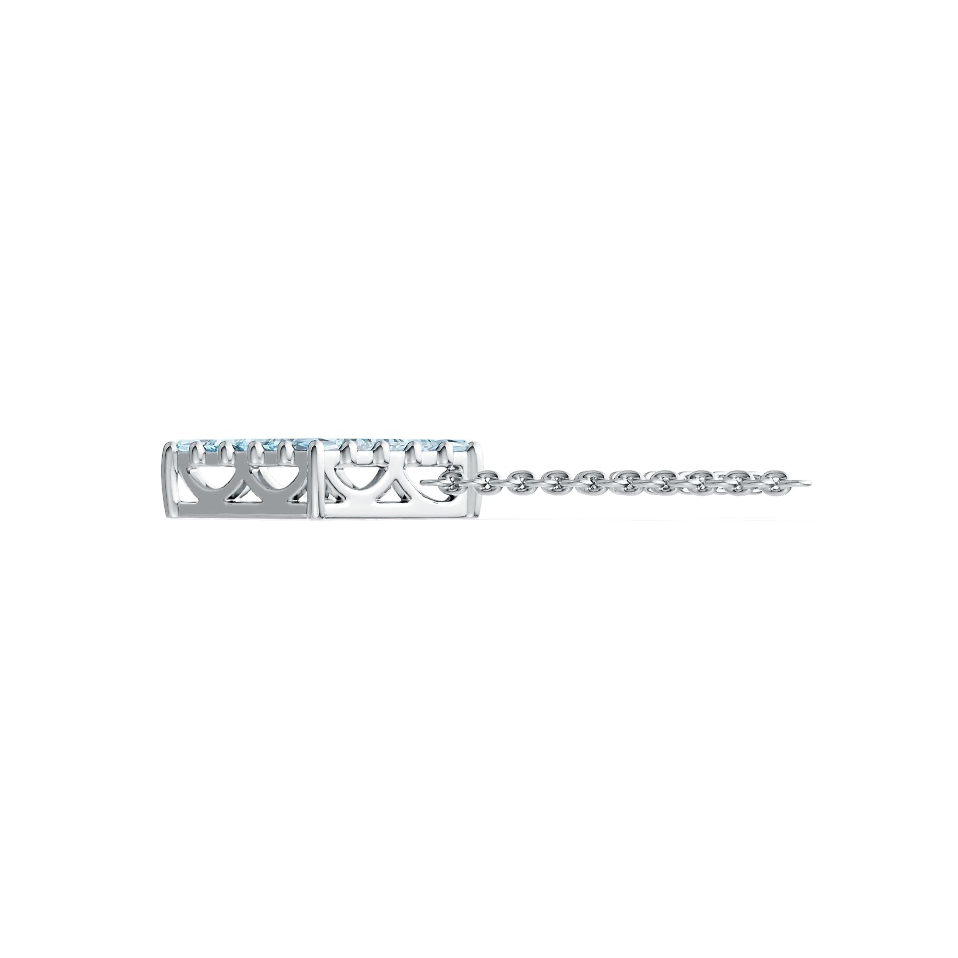 10K Gold Diamond-Shaped Cluster Pendant with White Topaz or Moissanite Syzjewelry
