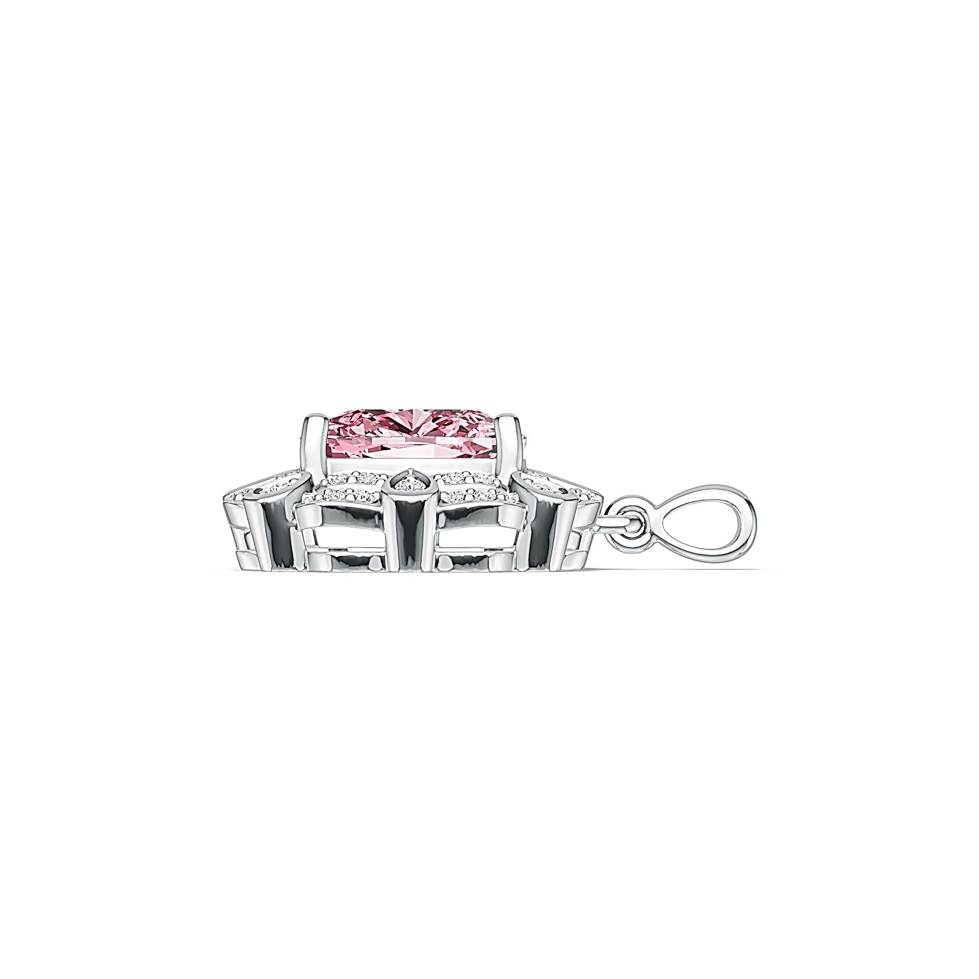 Sterling Silver Semi Mount Pendant Setting Cushion CU 11X11mm DHJ
