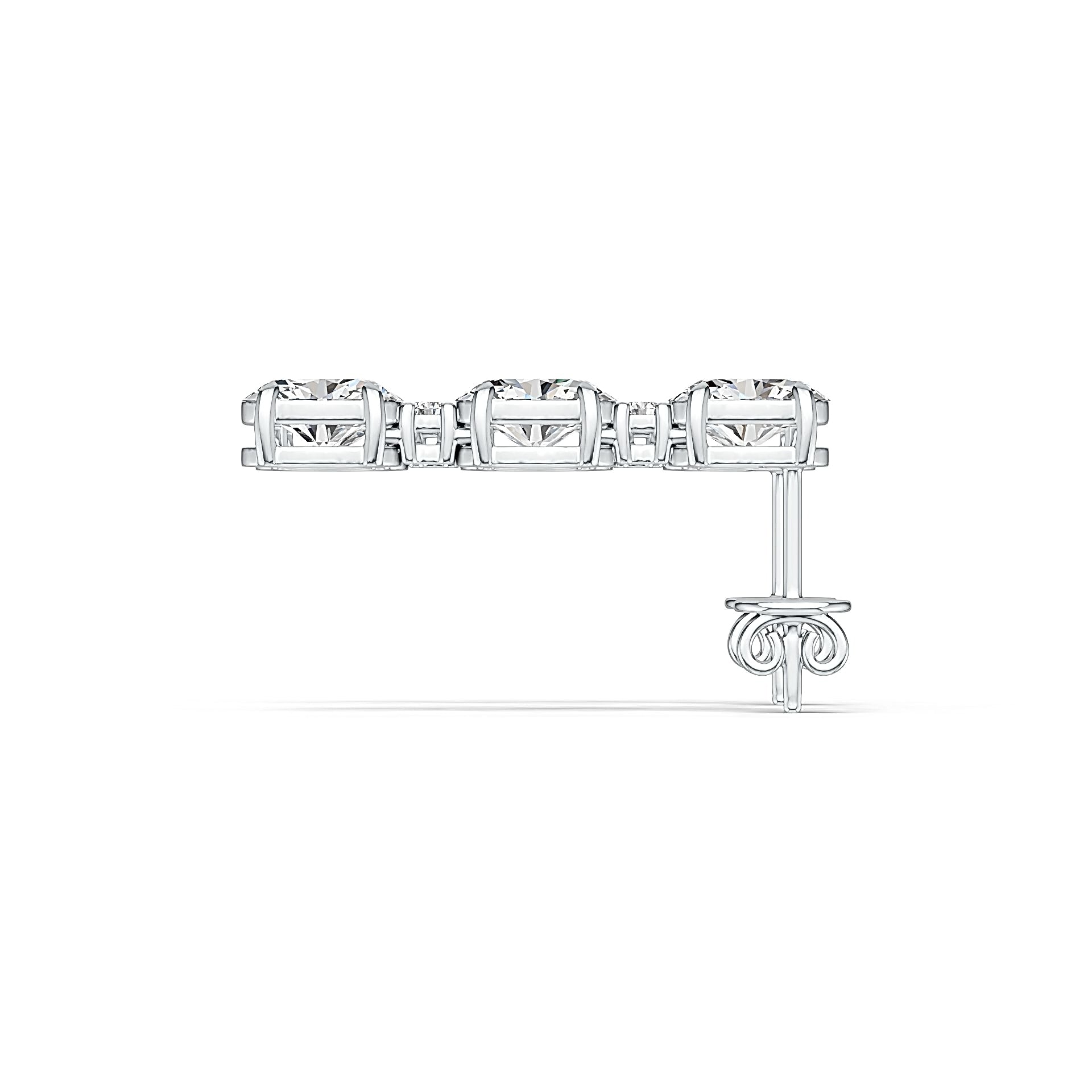 Sterling Silver Semi Mount Earrings Setting Oval OV 6X4mm DHJ