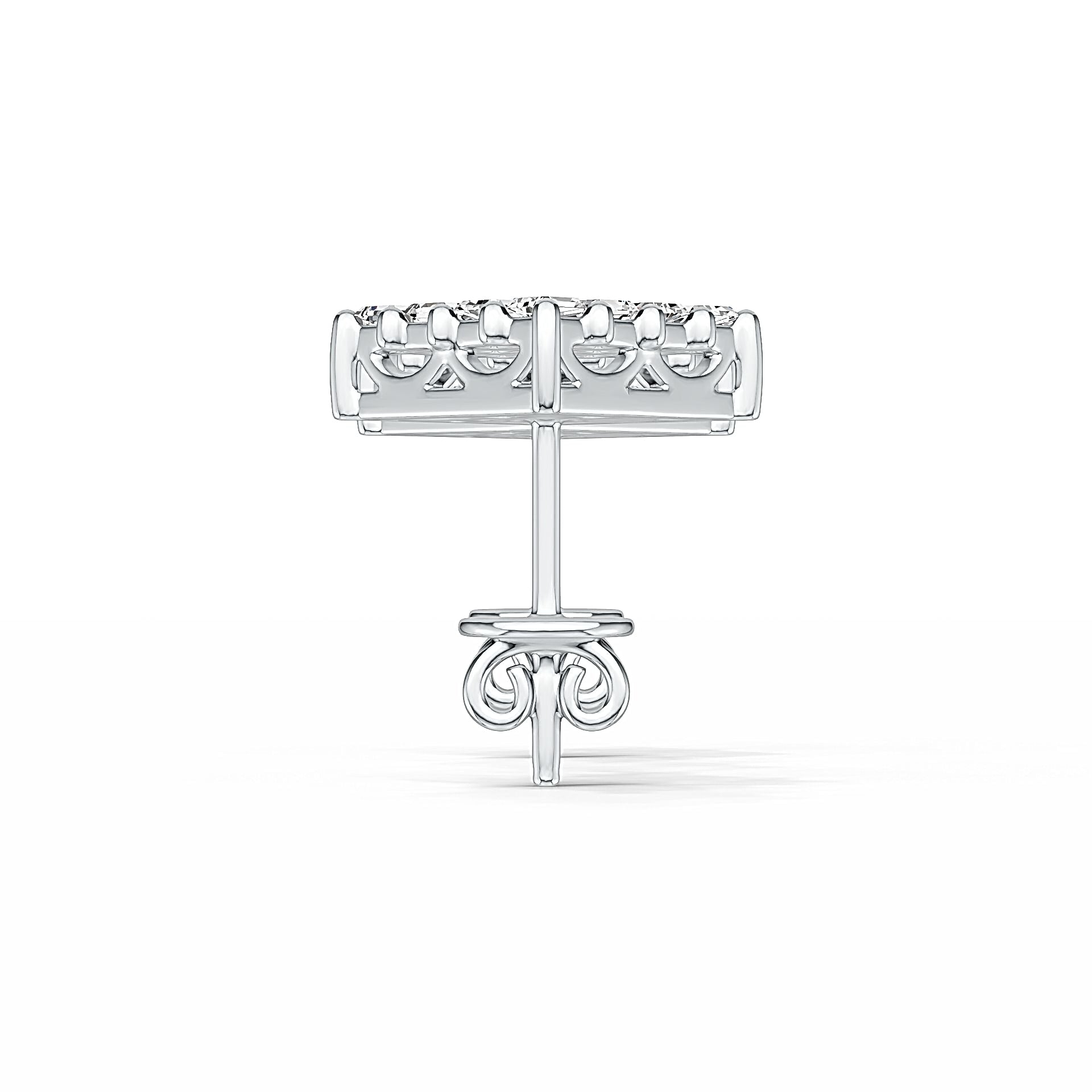 Sterling Silver Cluster Earrings Stud with White Topaz or Moissanite Syzjewelry