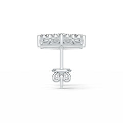 Sterling Silver Cluster Earrings Stud with White Topaz or Moissanite Syzjewelry