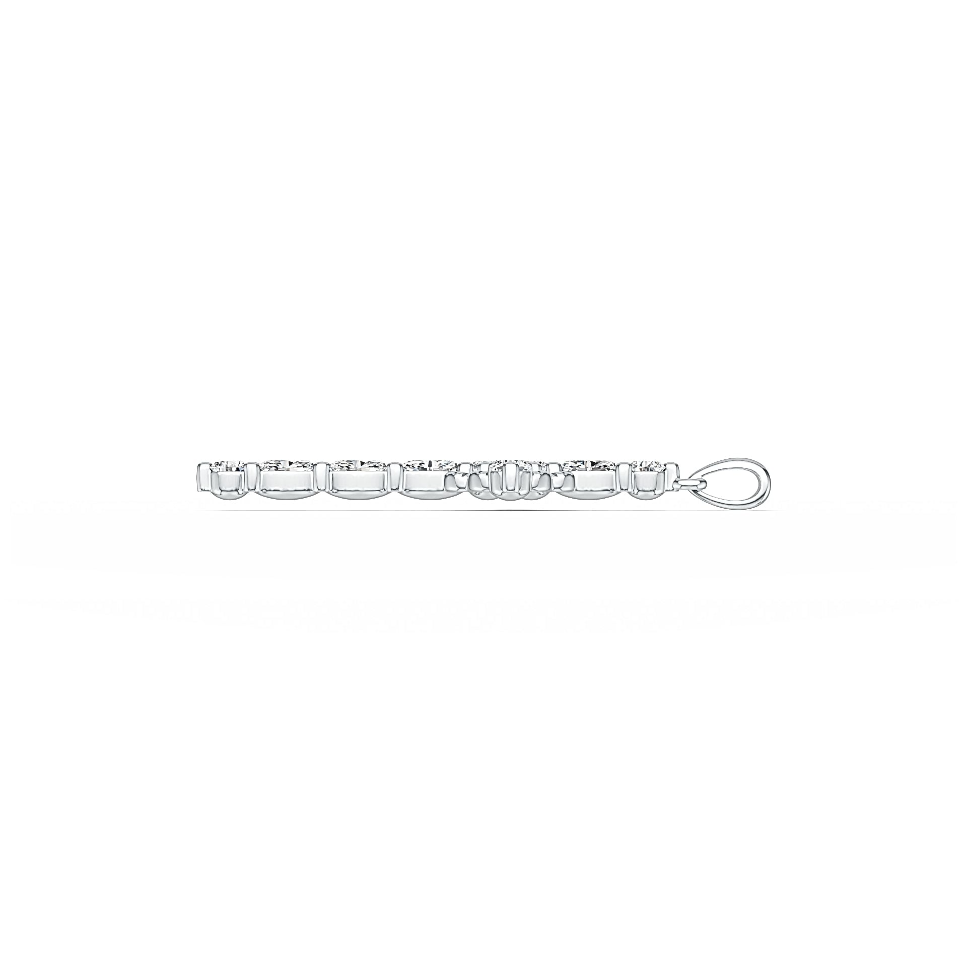 Sterling Silver Semi Mount Pendant Setting Oval OV 5x3mm Cross Pendant DHJ