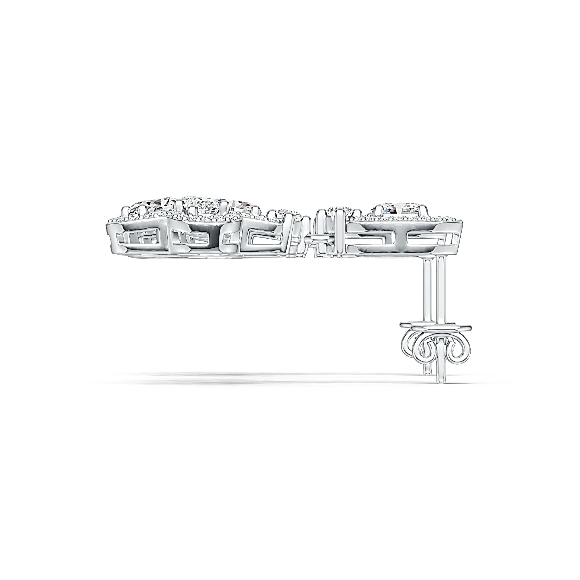 Sterling Silver Semi Mount Earrings Setting Oval OV 5X3mm with White Topaz Syzjewelry