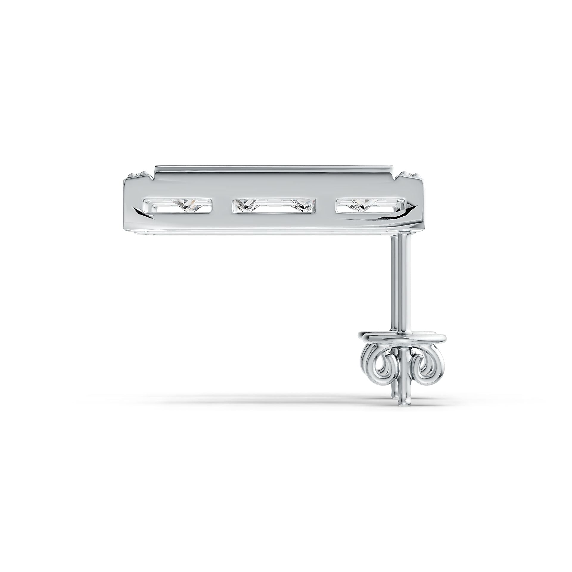 Sterling Silver Semi Mount Earrings Setting SQ Princess 3x3mm Syzjewelry