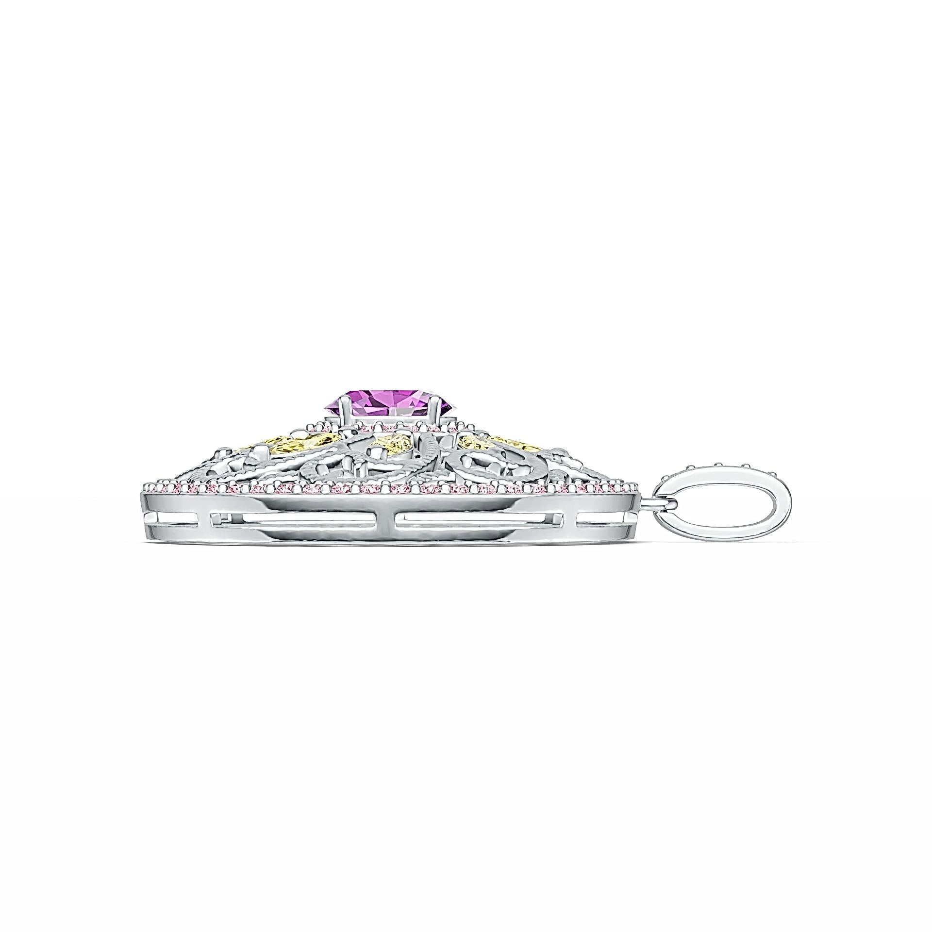 Sterling Silver Semi Mount Pendant Setting Oval OV 8X6mm MQ 5X2.5mm DHJ