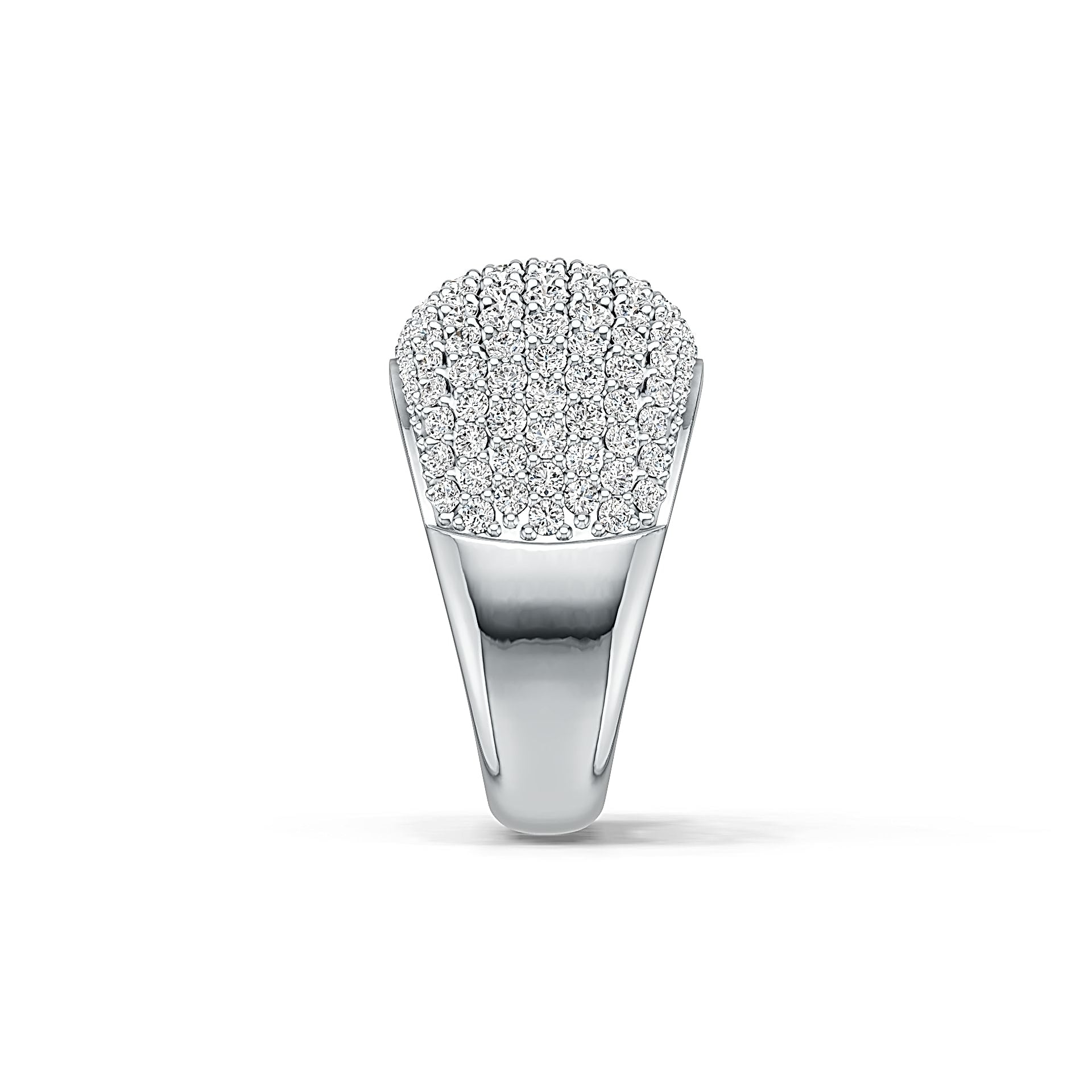 Sterling Silver Pave Dome Ring with White Topaz or Moissanite - Syzjewelry