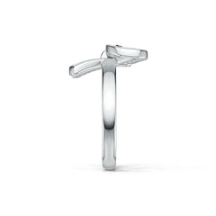 Sterling Silver Ring Bow Butterfly Knot Theme with White Topaz or Moissanite Syzjewelry