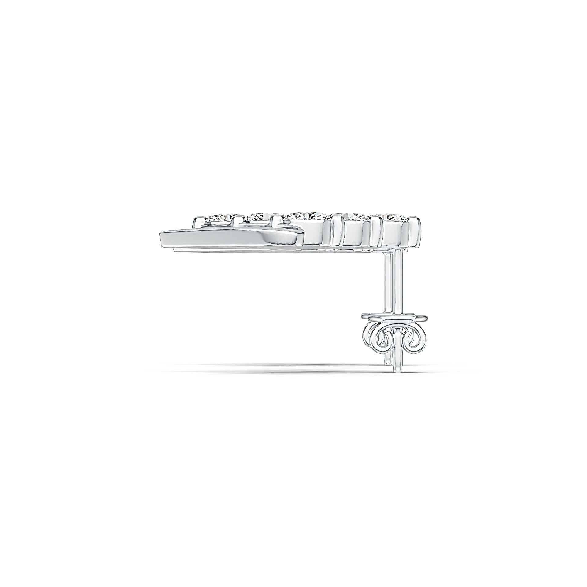 Sterling Silver Earrings Cluster Kite Shape with White Topaz or Moissanite DHJ
