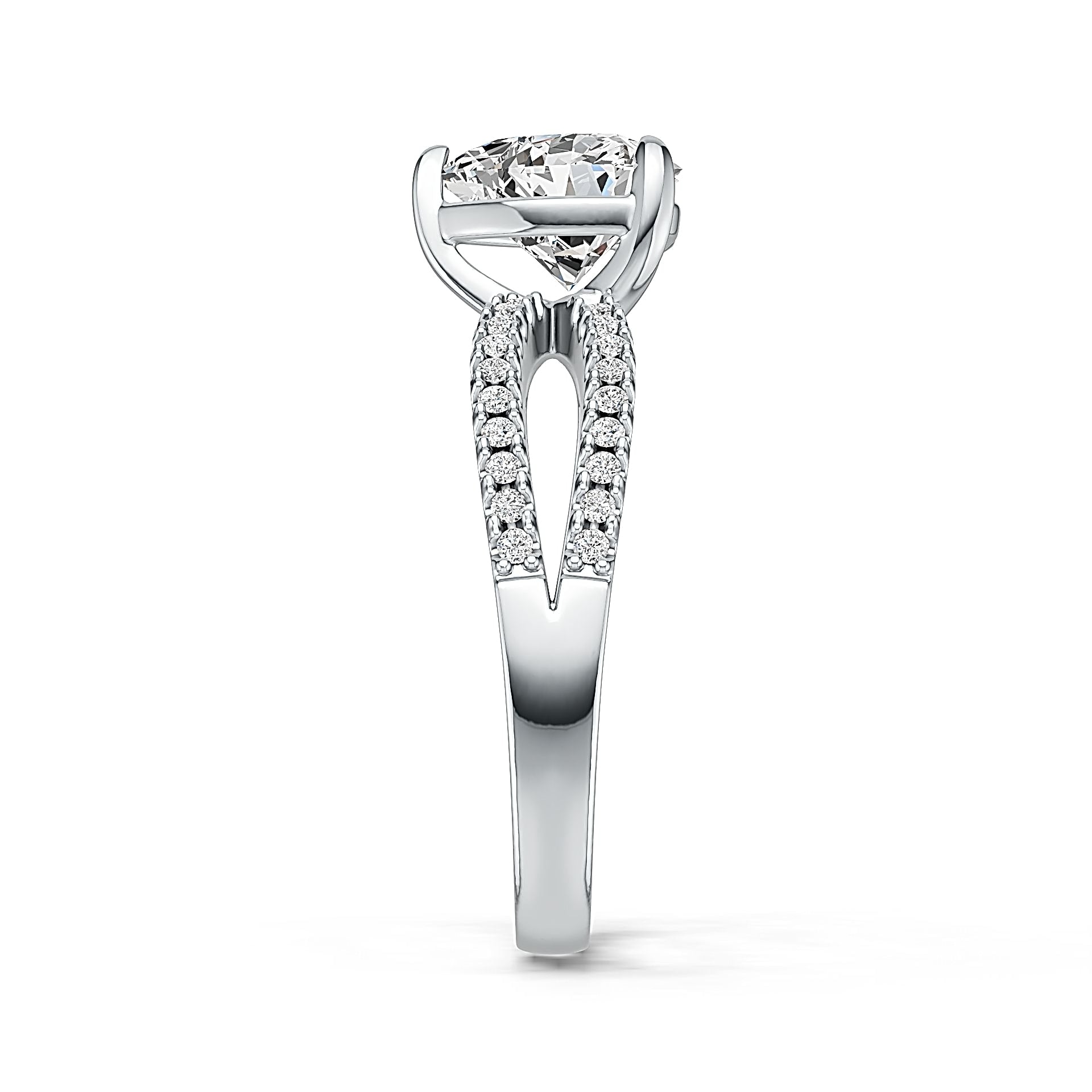 Sterling Silver Semi Mount Ring Setting Heart HT 8x8mm White Topaz L292R292 Syzjewelry