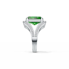 Sterling Silver Semi Mount Ring Setting Emerald OCT 14X12mm DHJ