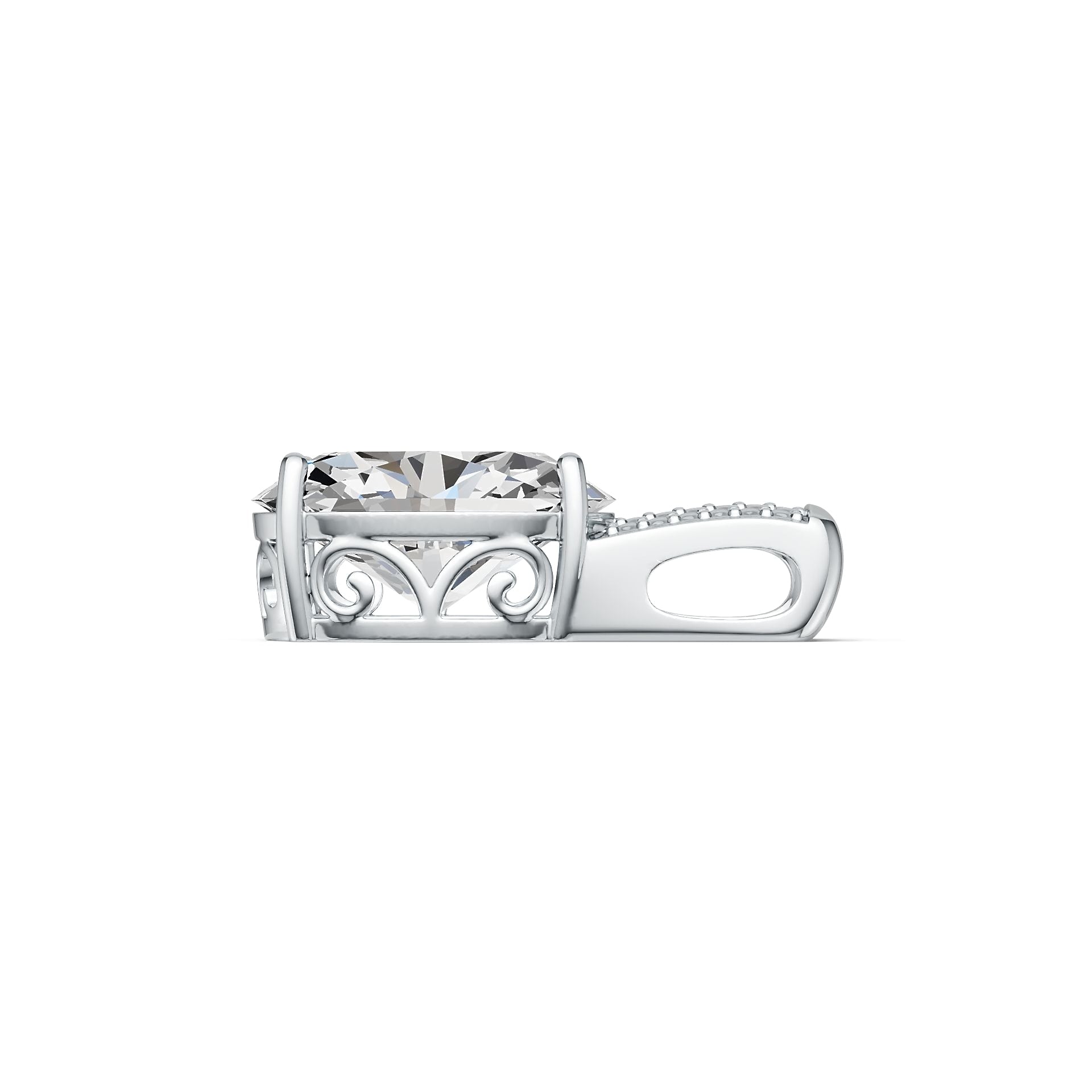 Sterling Silver Semi Mount Pendant Setting Oval OV 18x13mm DHJ