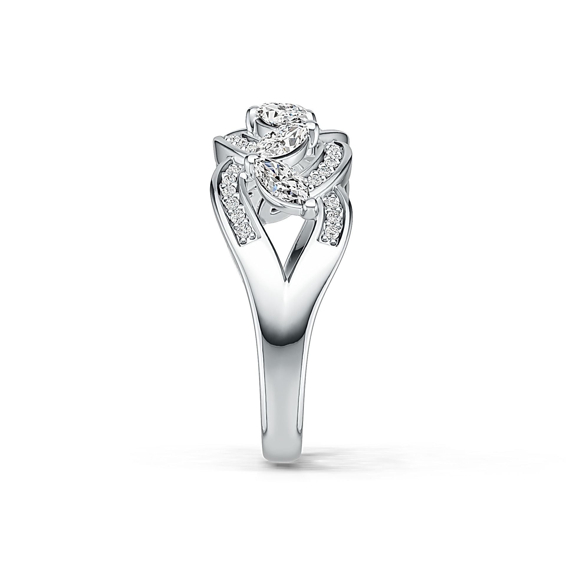 Sterling Silver Ring Braided Stackable Theme in White Topaz or Moissanite DHJ