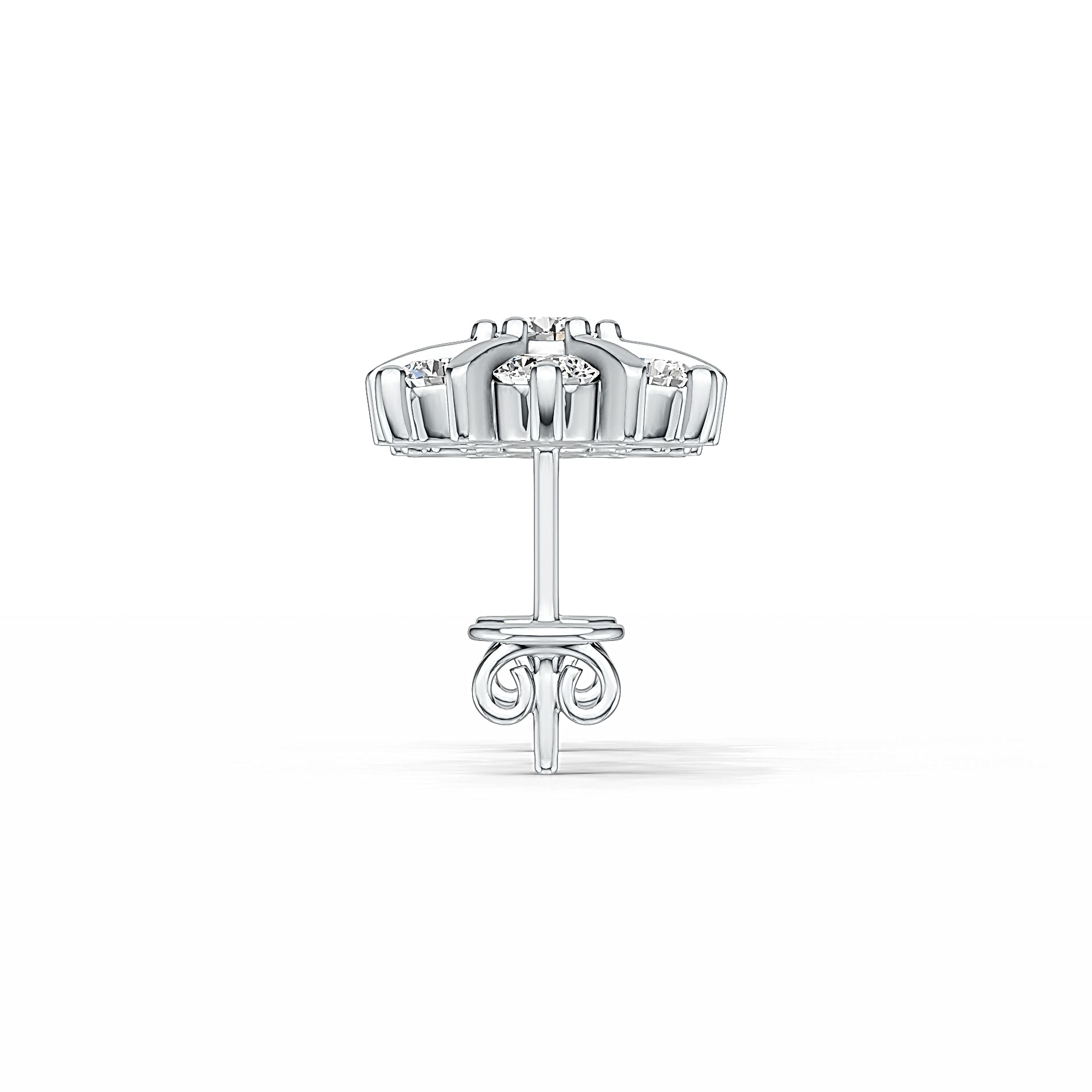 Sterling Silver Earrings Snowflake Theme with White Topaz or Moissanite - Syzjewelry
