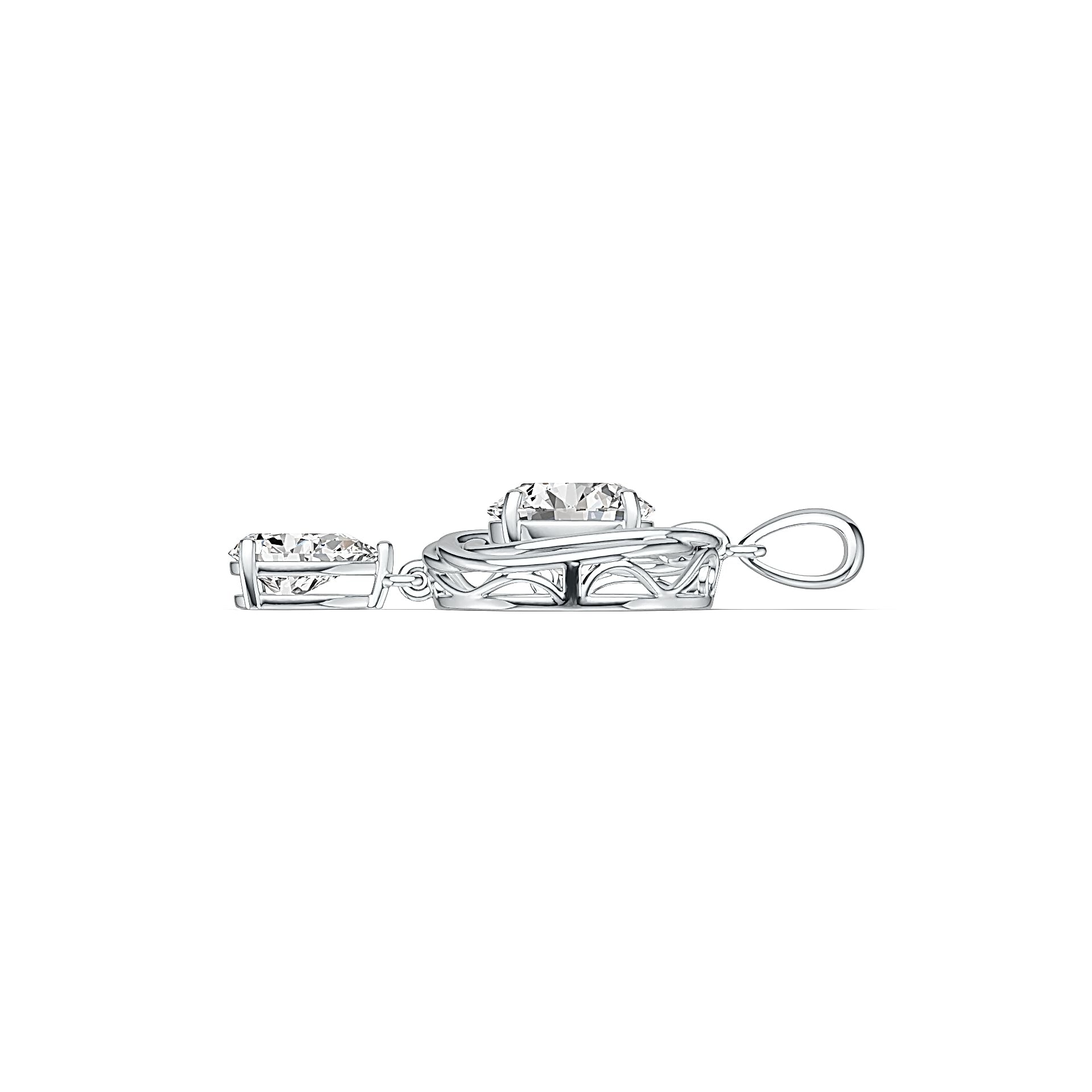 Sterling Silver Semi Mount Pendant Setting Round RD 11x11mm DHJ